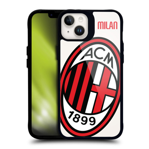 AC Milan Logo Icon Crest Oversized BLACK SHOCKPROOF BUMPER CASE COMPATIBLE WITH  & MAGSAFE Apple iPhone 14 Plus