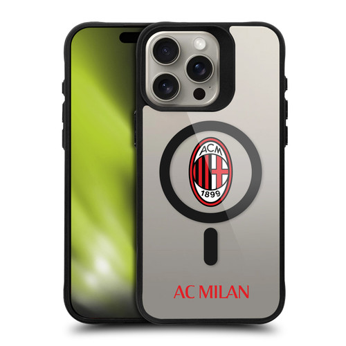 AC Milan Logo Icon Crest Logotype BLACK SHOCKPROOF BUMPER CASE COMPATIBLE WITH  & MAGSAFE Apple iPhone 15 Pro Max