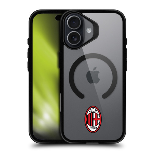 AC Milan Logo Icon Crest Minimalist BLACK SHOCKPROOF BUMPER CASE COMPATIBLE WITH  & MAGSAFE Apple iPhone 17
