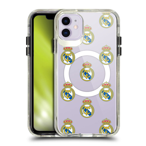 Real Madrid CF Logo Icon Pattern SHOCKPROOF BUMPER CASE COMPATIBLE WITH  & MAGSAFE Apple iPhone 11