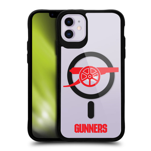 Arsenal FC Logo Icon Gunners Oversized BLACK SHOCKPROOF BUMPER CASE COMPATIBLE WITH Apple iPhone 11 & MAGSAFE
