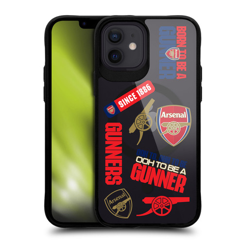 Arsenal FC Logo Icon Icons BLACK SHOCKPROOF BUMPER CASE COMPATIBLE WITH  & MAGSAFE Apple iPhone 12 / iPhone 12 Pro