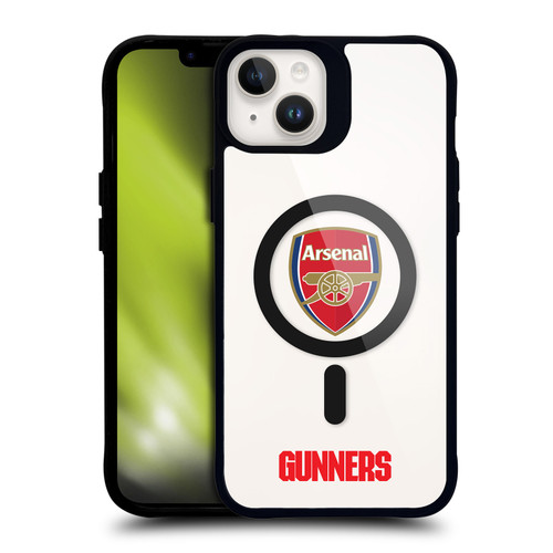 Arsenal FC Logo Icon Crest BLACK SHOCKPROOF BUMPER CASE COMPATIBLE WITH  & MAGSAFE Apple iPhone 14 Plus