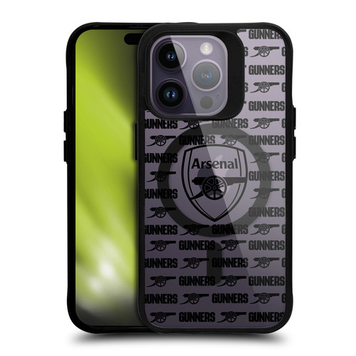 Arsenal FC Logo Icon Gunners Pattern BLACK SHOCKPROOF BUMPER CASE COMPATIBLE WITH  & MAGSAFE Apple iPhone 14 Pro