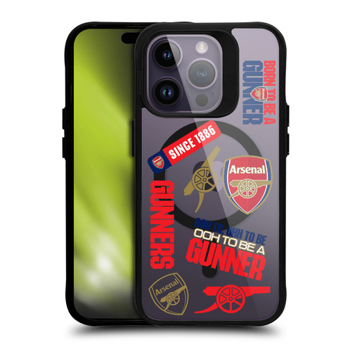 Arsenal FC Logo Icon Icons BLACK SHOCKPROOF BUMPER CASE COMPATIBLE WITH  & MAGSAFE Apple iPhone 14 Pro