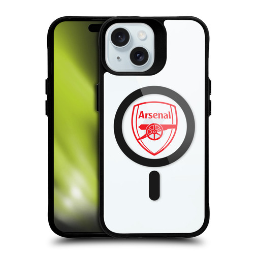 Arsenal FC Logo Icon Crest Gunners BLACK SHOCKPROOF BUMPER CASE COMPATIBLE WITH  & MAGSAFE Apple iPhone 15