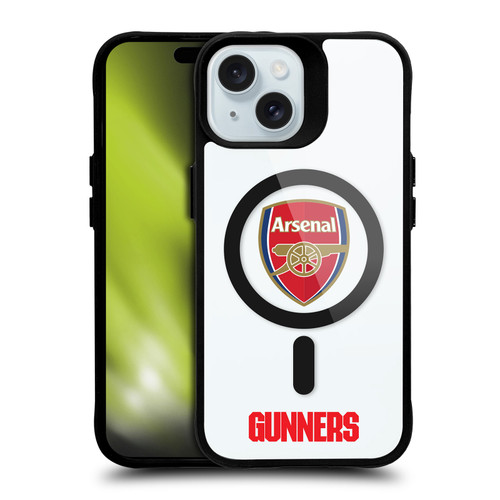 Arsenal FC Logo Icon Crest BLACK SHOCKPROOF BUMPER CASE COMPATIBLE WITH  & MAGSAFE Apple iPhone 15