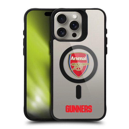 Arsenal FC Logo Icon Crest BLACK SHOCKPROOF BUMPER CASE COMPATIBLE WITH  & MAGSAFE Apple iPhone 15 Pro Max