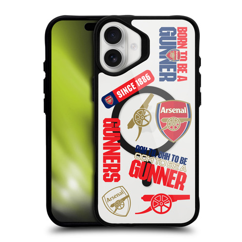 Arsenal FC Logo Icon Icons BLACK SHOCKPROOF BUMPER CASE COMPATIBLE WITH  & MAGSAFE Apple iPhone 16 Plus