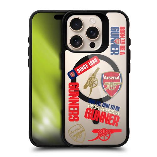 Arsenal FC Logo Icon Icons BLACK SHOCKPROOF BUMPER CASE COMPATIBLE WITH  & MAGSAFE Apple iPhone 16 Pro