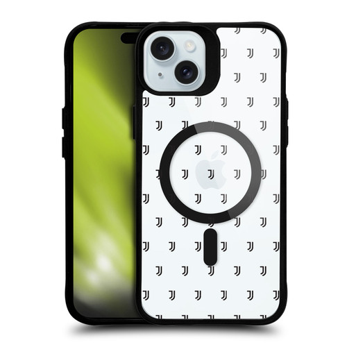 Juventus Football Club Logo Icon Pattern BLACK SHOCKPROOF BUMPER CASE COMPATIBLE WITH  & MAGSAFE Apple iPhone 15 Plus