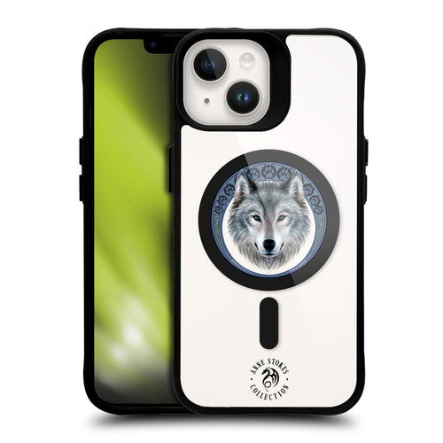 Anne Stokes Mixed Fantasy Art Wolf Head BLACK SHOCKPROOF BUMPER CASE COMPATIBLE WITH  & MAGSAFE Apple iPhone 14