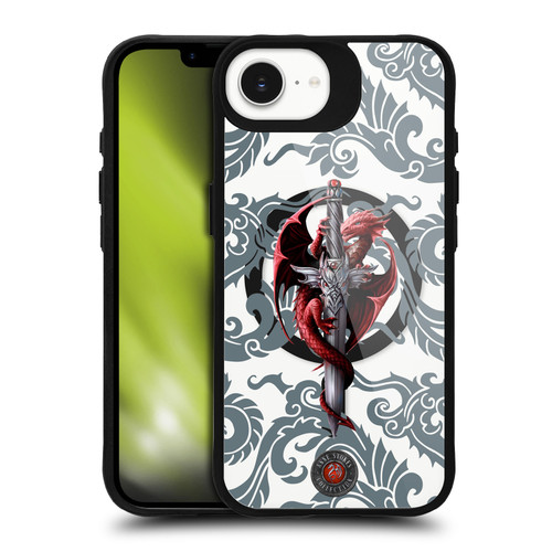 Anne Stokes Mixed Fantasy Art Dragon Dagger BLACK SHOCKPROOF BUMPER CASE COMPATIBLE WITH  & MAGSAFE Apple iPhone 16e
