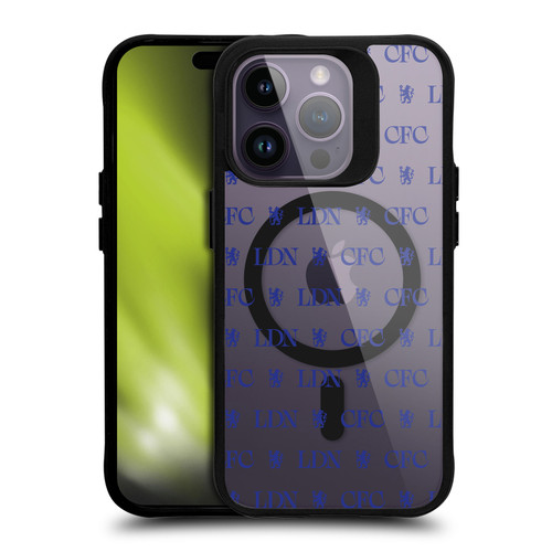 Chelsea Football Club Logo Icon Lions Pattern BLACK SHOCKPROOF BUMPER CASE COMPATIBLE WITH  & MAGSAFE Apple iPhone 14 Pro