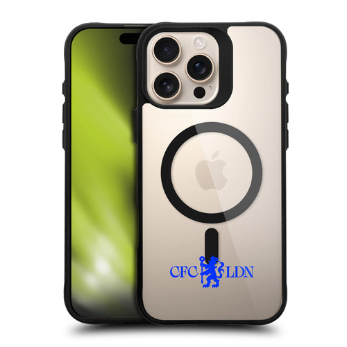 Chelsea Football Club Logo Icon Lions Minimalist BLACK SHOCKPROOF BUMPER CASE COMPATIBLE WITH  & MAGSAFE Apple iPhone 16 Pro Max