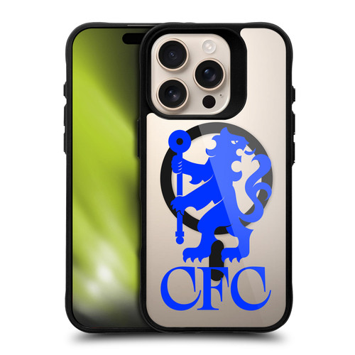 Chelsea Football Club Logo Icon Lions Oversized BLACK SHOCKPROOF BUMPER CASE COMPATIBLE WITH  & MAGSAFE Apple iPhone 16 Pro
