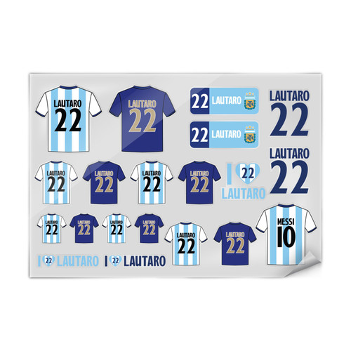 Argentina National Football Team Player Kits Julián Álvarez Stickers & Skin Decals for Laptop Smartphone Gaming Notebook Luggage Bag Tumbler Scrapbook Locker