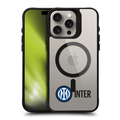 Fc Internazionale Milano Logo Icon Crest Minimalist BLACK SHOCKPROOF BUMPER CASE COMPATIBLE WITH  & MAGSAFE Apple iPhone 15 Pro Max