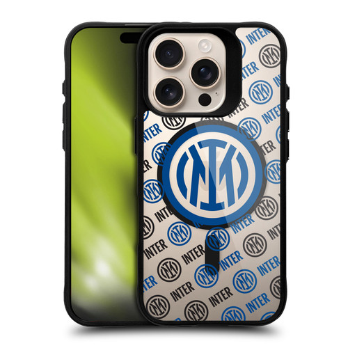 Fc Internazionale Milano Logo Icon Crest Pattern BLACK SHOCKPROOF BUMPER CASE COMPATIBLE WITH  & MAGSAFE Apple iPhone 16 Pro