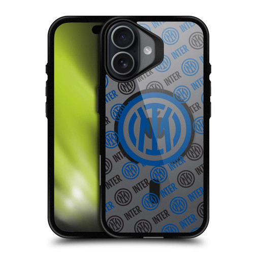Fc Internazionale Milano Logo Icon Crest Pattern BLACK SHOCKPROOF BUMPER CASE COMPATIBLE WITH  & MAGSAFE Apple iPhone 17