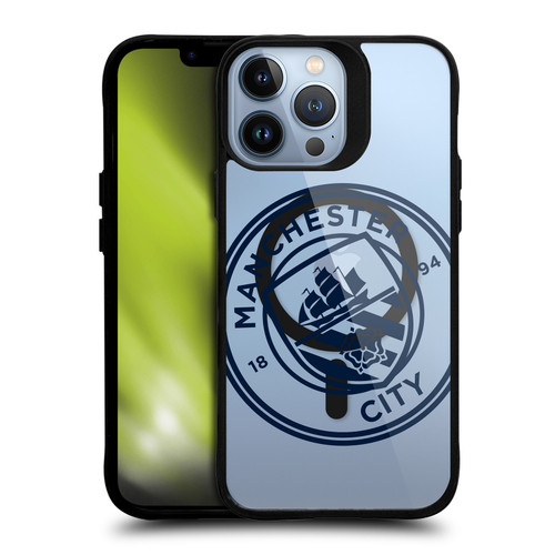 Manchester City Man City FC Logo Icon Oversized BLACK SHOCKPROOF BUMPER CASE COMPATIBLE WITH  & MAGSAFE Apple iPhone 13 Pro Max
