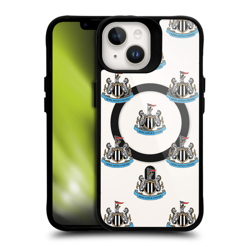Newcastle United Football Club Logo Icon Pattern BLACK SHOCKPROOF BUMPER CASE COMPATIBLE WITH  & MAGSAFE Apple iPhone 14