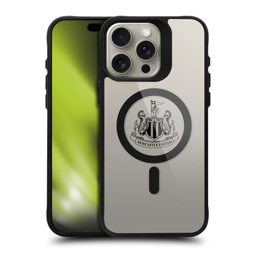 Newcastle United Football Club Logo Icon Crest Black BLACK SHOCKPROOF BUMPER CASE COMPATIBLE WITH  & MAGSAFE Apple iPhone 15 Pro Max