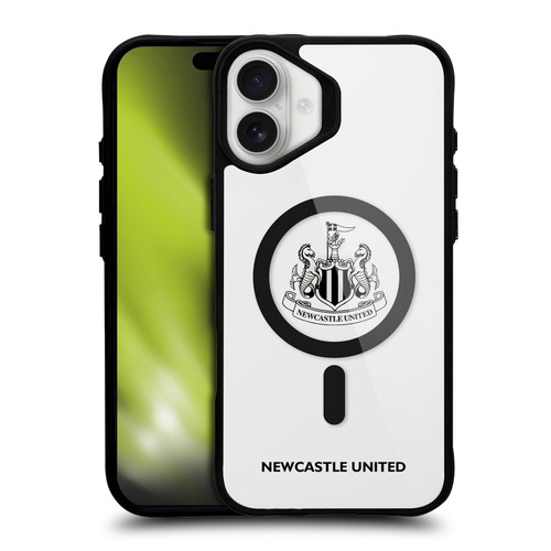 Newcastle United Football Club Logo Icon Crest Logotype Black BLACK SHOCKPROOF BUMPER CASE COMPATIBLE WITH  & MAGSAFE Apple iPhone 16 Plus