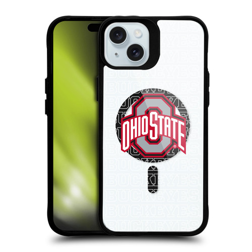 Ohio State University Logo Icon Outline Buckeyes BLACK SHOCKPROOF BUMPER CASE COMPATIBLE WITH  & MAGSAFE Apple iPhone 15 Plus