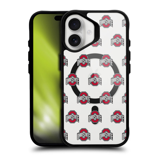 Ohio State University Logo Icon Pattern BLACK SHOCKPROOF BUMPER CASE COMPATIBLE WITH  & MAGSAFE Apple iPhone 16