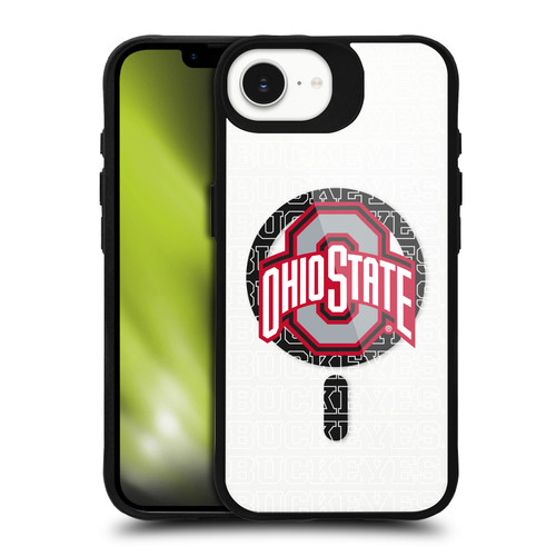 Ohio State University Logo Icon Outline Buckeyes BLACK SHOCKPROOF BUMPER CASE COMPATIBLE WITH  & MAGSAFE Apple iPhone 16e