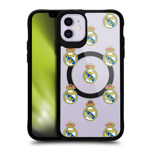 Real Madrid CF Logo Icon Pattern BLACK SHOCKPROOF BUMPER CASE COMPATIBLE WITH  & MAGSAFE Apple iPhone 11