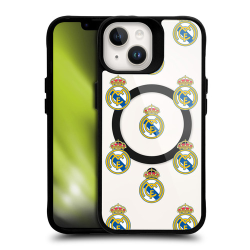 Real Madrid CF Logo Icon Pattern BLACK SHOCKPROOF BUMPER CASE COMPATIBLE WITH  & MAGSAFE Apple iPhone 14