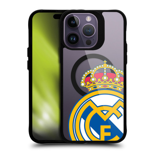 Real Madrid CF Logo Icon Crest Oversized BLACK SHOCKPROOF BUMPER CASE COMPATIBLE WITH  & MAGSAFE Apple iPhone 14 Pro Max