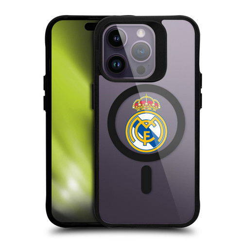 Real Madrid CF Logo Icon Crest BLACK SHOCKPROOF BUMPER CASE COMPATIBLE WITH  & MAGSAFE Apple iPhone 14 Pro