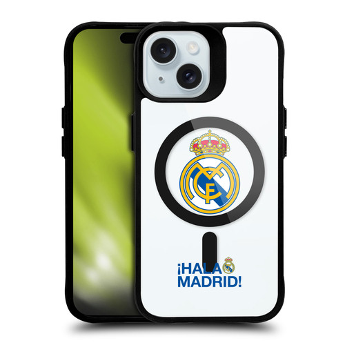 Real Madrid CF Logo Icon Hala Madrid BLACK SHOCKPROOF BUMPER CASE COMPATIBLE WITH  & MAGSAFE Apple iPhone 15