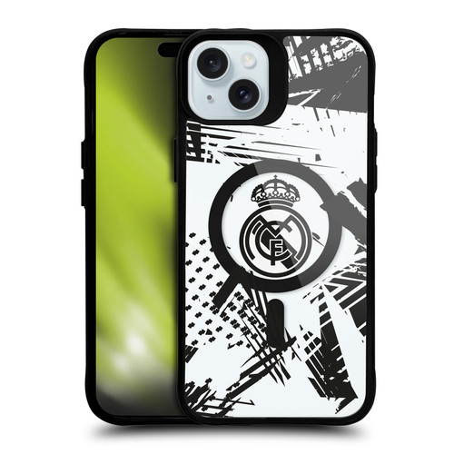 Real Madrid CF Logo Icon Urban BLACK SHOCKPROOF BUMPER CASE COMPATIBLE WITH  & MAGSAFE Apple iPhone 15 Plus