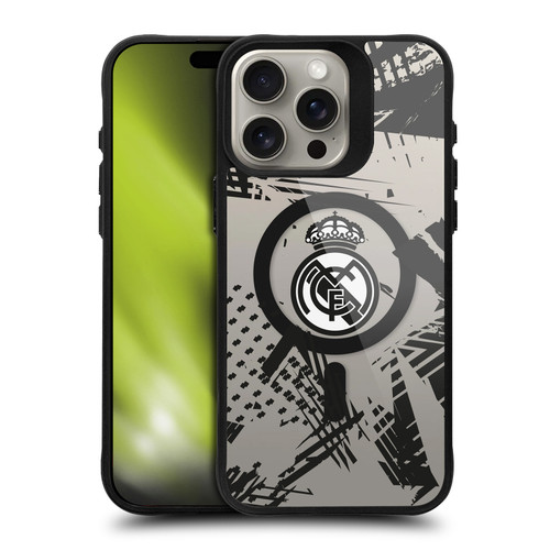 Real Madrid CF Logo Icon Urban BLACK SHOCKPROOF BUMPER CASE COMPATIBLE WITH  & MAGSAFE Apple iPhone 15 Pro Max