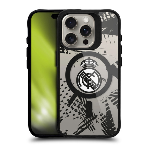 Real Madrid CF Logo Icon Urban BLACK SHOCKPROOF BUMPER CASE COMPATIBLE WITH  & MAGSAFE Apple iPhone 15 Pro