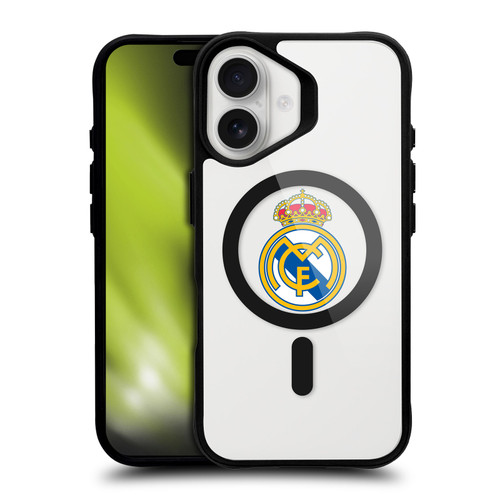 Real Madrid CF Logo Icon Crest BLACK SHOCKPROOF BUMPER CASE COMPATIBLE WITH  & MAGSAFE Apple iPhone 16