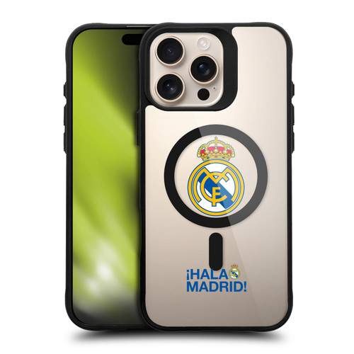Real Madrid CF Logo Icon Hala Madrid BLACK SHOCKPROOF BUMPER CASE COMPATIBLE WITH  & MAGSAFE Apple iPhone 16 Pro Max