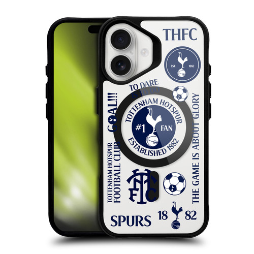 Tottenham Hotspur F.C. Logo Icon Cockerel Pattern BLACK SHOCKPROOF BUMPER CASE COMPATIBLE WITH  & MAGSAFE Apple iPhone 16