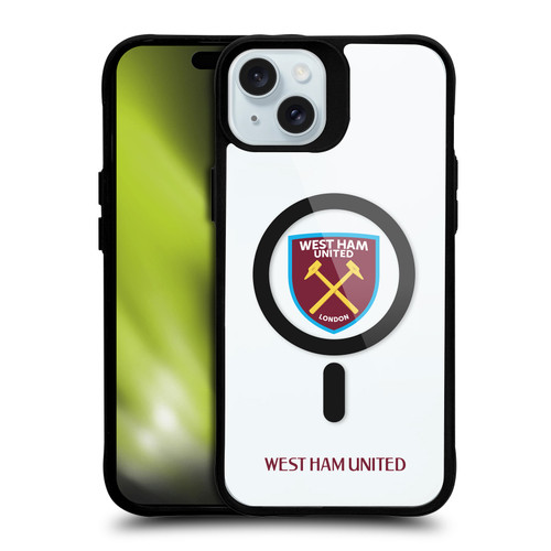 West Ham United FC Logo Icon Crest Logotype BLACK SHOCKPROOF BUMPER CASE COMPATIBLE WITH  & MAGSAFE Apple iPhone 15 Plus