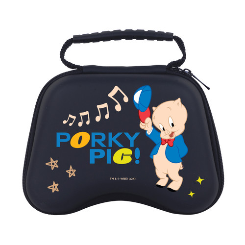 Looney Tunes Character Icons Porky Pig Hard Storage Travel Carry Case for Sony PS5 DualSense & Xbox Controller