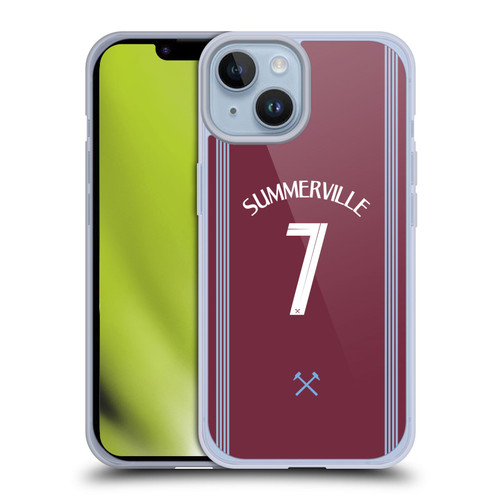 West Ham United FC 2025/26 Players Home Kit Crysencio Summerville Soft Gel Case for Apple iPhone 14