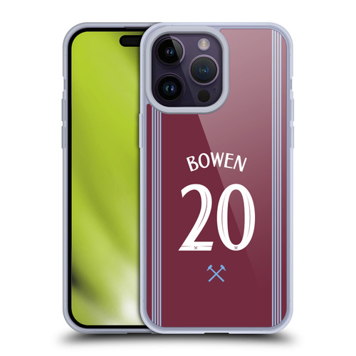 West Ham United FC 2025/26 Players Home Kit Jarrod Bowen Soft Gel Case for Apple iPhone 14 Pro Max