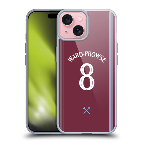 West Ham United FC 2025/26 Players Home Kit James Ward-Prowse Soft Gel Case for Apple iPhone 15