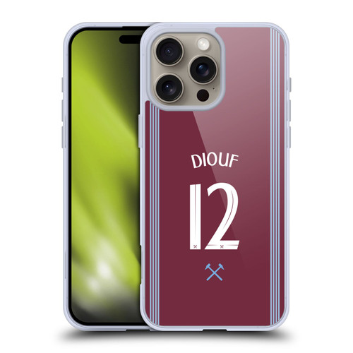 West Ham United FC 2025/26 Players Home Kit El Hadji Malick Diouf Soft Gel Case for Apple iPhone 16 Pro Max