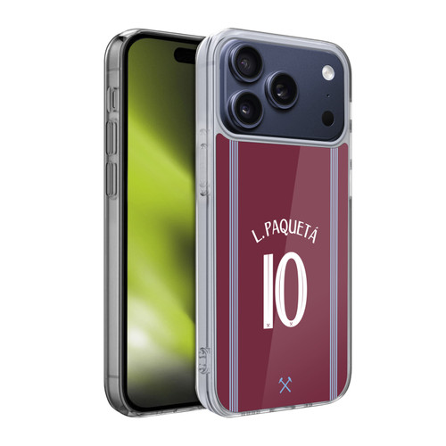 West Ham United FC 2025/26 Players Home Kit Lucas Paquetá Soft Gel Case for Apple iPhone 17 Pro
