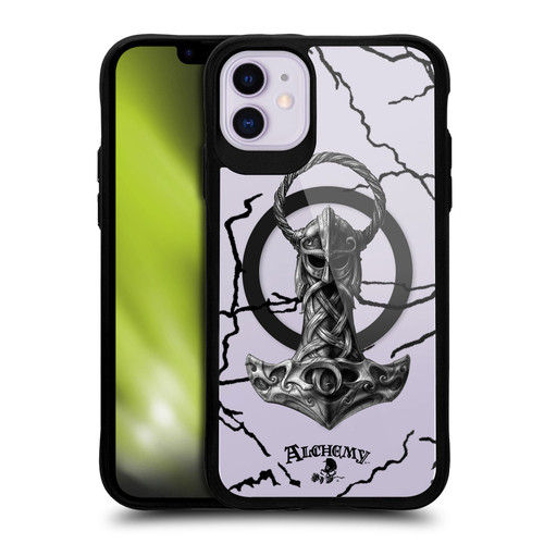 Alchemy Gothic Gothic Art Mjolnir Hammer BLACK SHOCKPROOF BUMPER CASE COMPATIBLE WITH Apple iPhone 11 & MAGSAFE